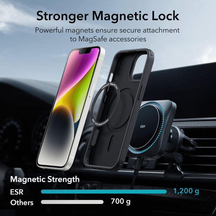 for Iphone 14 Case/Iphone 13 Case, Compatible with Magsafe, Shockproof Military-Grade Protection, Magnetic Phone Case for Iphone 14/13, Classic Hybrid Case (Halolock), Black - Image 4