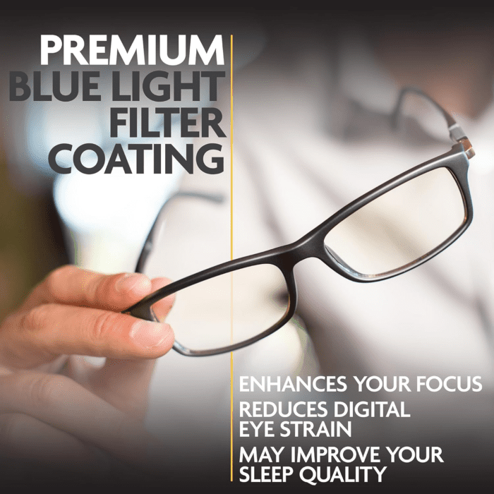 Blue Light Glasses Men, DYNAMIC (No Magnification) - High Optical Quality Lenses - Regular Size - Image 3