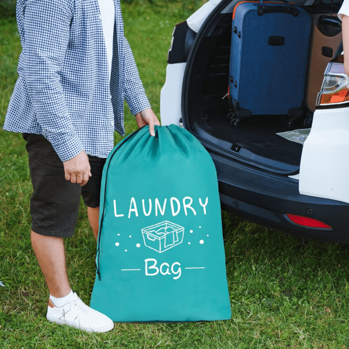 2 Pack Extra Large Travel Laundry Bag, Dirty Clothes Organizer with Drawstring,Heavy Duty Travel Laundry Bags,Easy Fit a Laundry Hamper Travel Essentials - Image 3