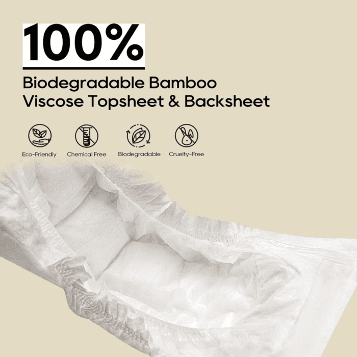 Diapers, Viscose from Bamboo Diapers, Natural Soft Disposable Nappies for Infant, Size 4 Suitable for 20 to 31Lb (Large - 60 Count) - Image 3