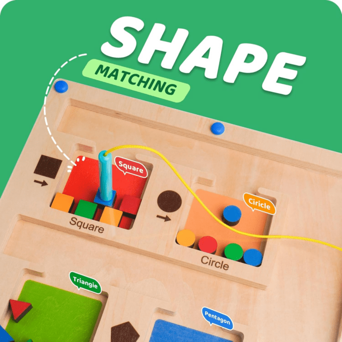 Strong Magnetic Maze, Montessori Toys for 1 2 3 Years Old Boy Girl, Wodden Puzzle Develop Fine Motor Skills, Kids on Road Trip Travel Airplane Activity, 1-5 Preschool Learning Shape & Color - Image 2