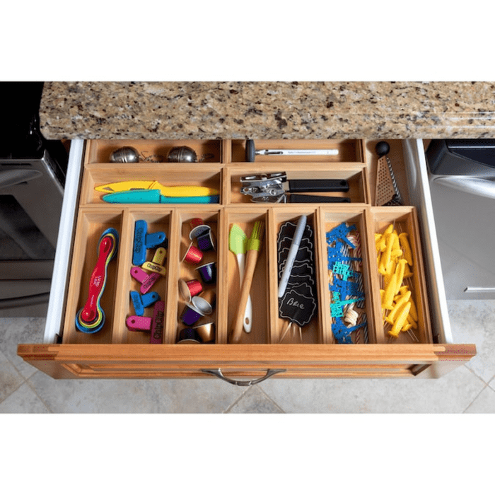 9-In X 3-In Brown Bamboo Wood Stackable Drawer Organizer - Image 5