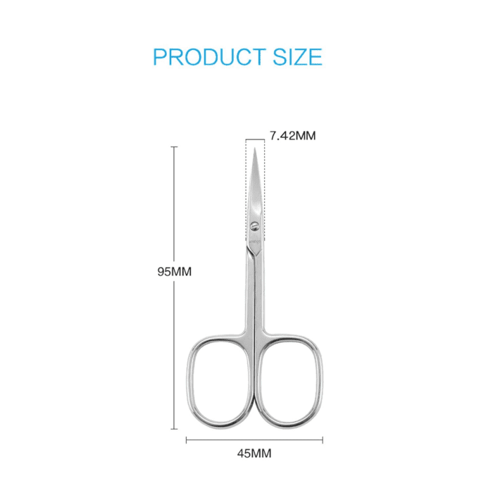 Premium Manicure Scissors Multi-Purpose Stainless Steel Cuticle Pedicure Beauty Grooming Kit for Nail, Eyebrow, Eyelash, Dry Skin Curved Blade 3.5 Inch - Image 3