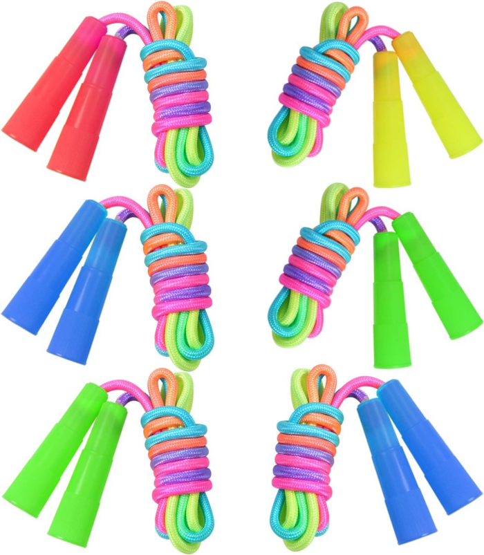 6 Pack Rainbow Jump Rope Set Jumping Ropes Physical Education Skipping Rope