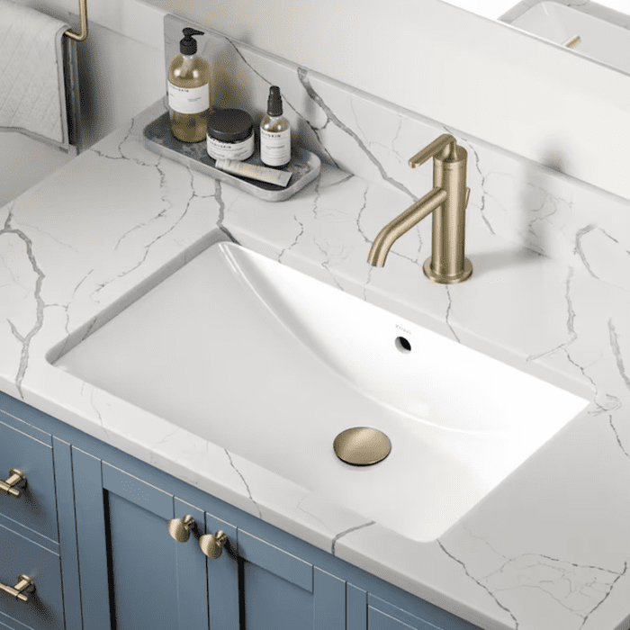 Elavo Ceramic Undermount Rectangular White Bathroom Sink (20.25-In X 15.13-In) - Image 16