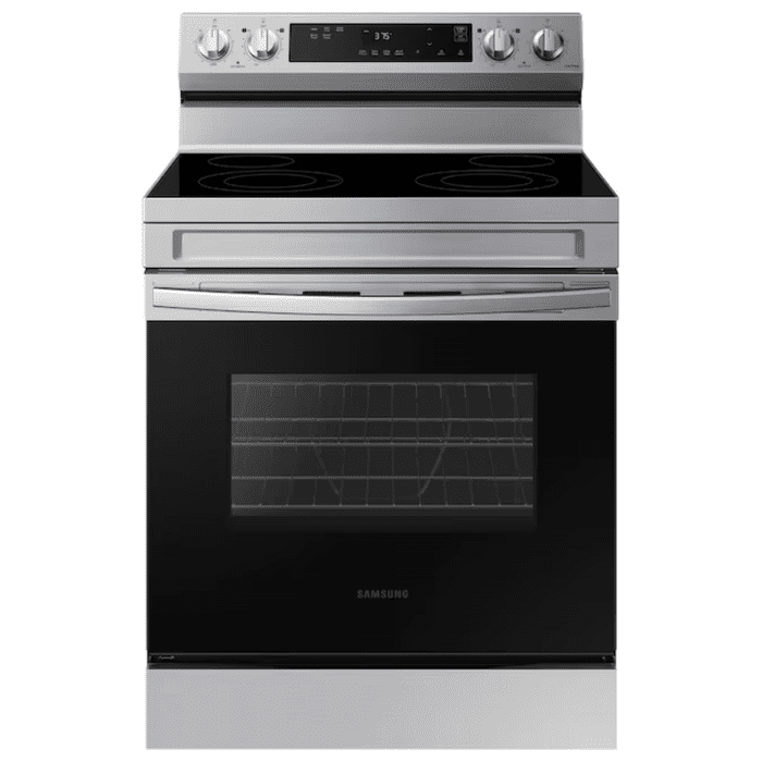 30-In Glass Top 4 Burners 6.3-Cu Ft Steam Cleaning Freestanding Smart Electric Range (Stainless Steel)