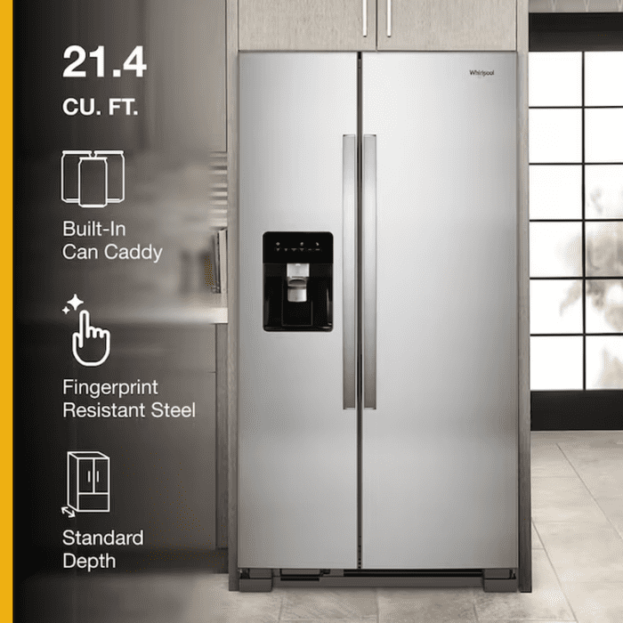 in Door Can Caddy 21.4-Cu Ft Side-By-Side Refrigerator with Ice Maker, Water and Ice Dispenser (Fingerprint Resistant Stainless Steel) - Image 5