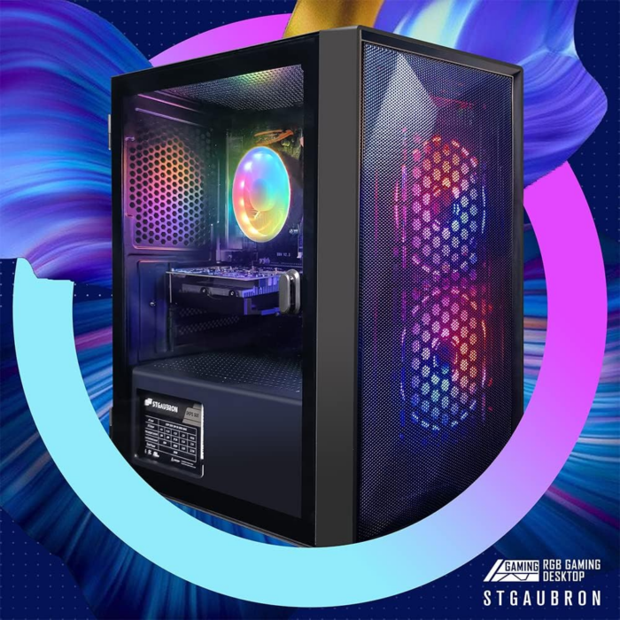 Prebuilt Gaming PC Desktop, AMD Radeon RX 550 4G GDDR5, Intel Core I5 3.3Ghz up to 3.7Ghz, 16G Ram, 512G SSD, Wifi, BT 5.0, RGB Fan X 3, RGB Mouse Pad, Windows 10 Home - Image 3