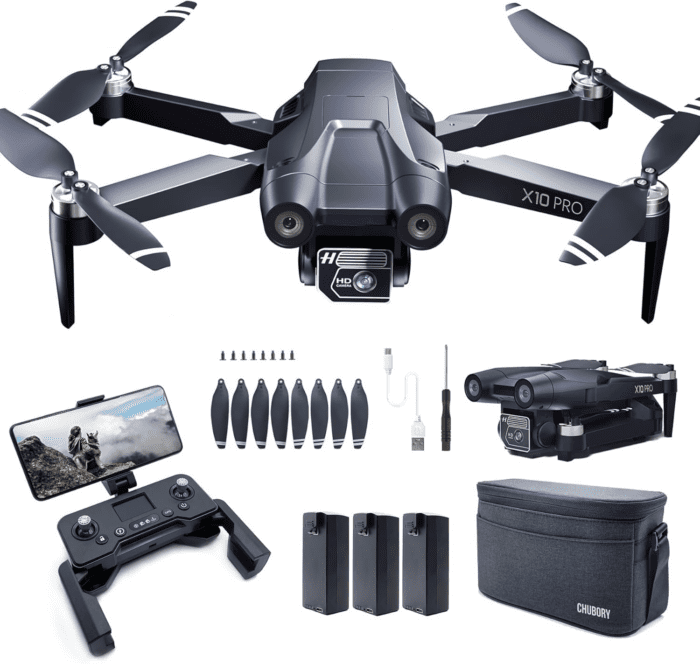 X10 PRO GPS Drone with Camera for Adults 4K UHD, 90 Min Long Flight Time,3280 FT Long Control Range, Auto Return, Follow Me, Brushless Motor, 5G FPV RC Quadcopter for Beginners(<0.55Bl)