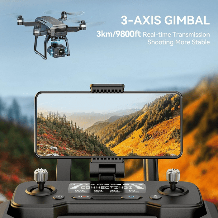 F7 GPS Drones with Camera for Adults 4K Night Vision, 3-Aix Gimbal, 2Mile Long Range, 75Mins Flight Time Professional Drone with 3 Battery, Auto Return+Follow Me+Fly Around+Beginner Mode for Kid - Image 3