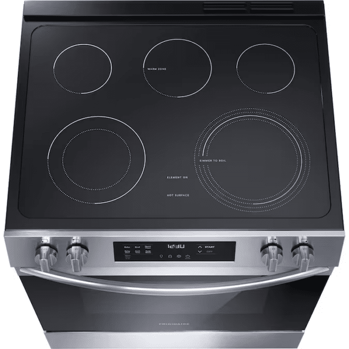 30-In Glass Top 5 Burners 5.3-Cu Ft Steam Cleaning Slide-In Electric Range (Stainless Steel) - Image 4