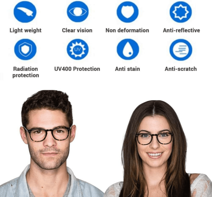 Blue Light Blocking Glasses, Blue Blocker Computer Glasses for Men Women, anti Glare 400 UV & Eye Strain Fake Square Glasses - Image 8