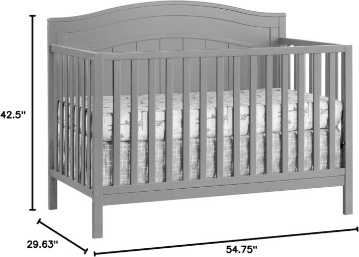 North Bay 4-In-1 Convertible Baby Crib, Dove Gray, Greenguard Gold Certified - Image 7