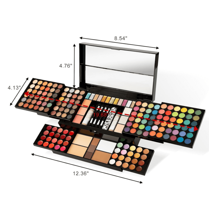 M 187 Colors Professional Makeup Palette - All-In-One Kit with Eye Shadows, Lipsticks, Mascara, Foundations, Blushes, Brow Pencils, Nail File - Makeup Gift Set for Women and Girls - Image 2