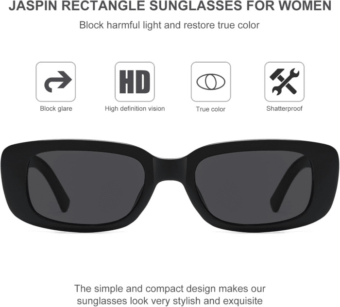 Rectangle Sunglasses for Women Men Trendy Y2K Retro 90S Sun Glasses UV400 Protection Cool Square Frame - Image 5