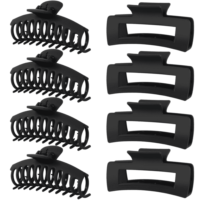 Hair Clips for Women 4.3 Inch Large Hair Claw Clips for Women Thin Thick Curly Hair, Big Matte Banana Clips,Strong Hold Jaw Clips (Black)