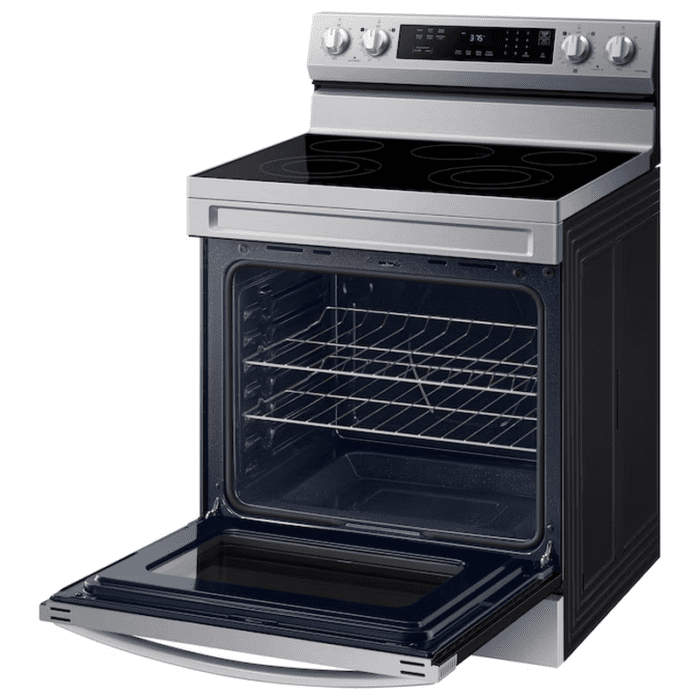 30-In Glass Top 5 Burners 6.3-Cu Ft Self & Steam Cleaning Freestanding Smart Electric Range (Stainless Steel) - Image 6