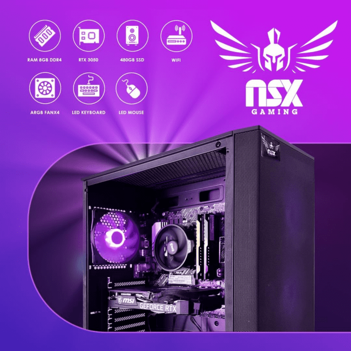 PC Tomcat AMD Ryzen 5 5500 3.6 Ghz, RTX 3050, 512 GB NVME SSD, 16GB DDR4 RGB RAM 3600, 650W Bronze PSU, Windows 11 Home 64-Bit Built in USA Wifi Ready - Image 5