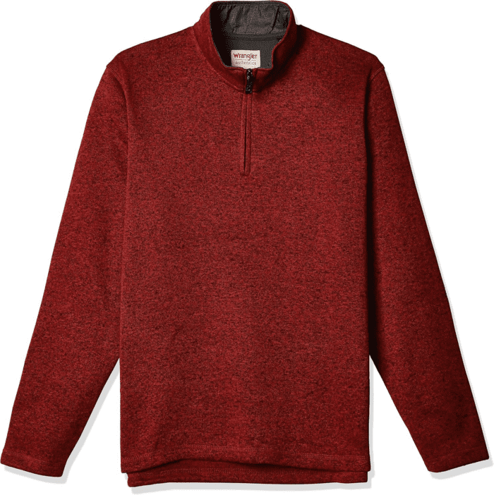 Men'S Long Sleeve Fleece Quarter-Zip Sweater