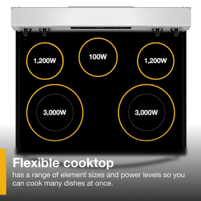 30-In Glass Top 5 Burners 5.3-Cu Ft Steam Cleaning Freestanding Electric Range (Fingerprint Resistant Stainless Steel) - Image 5