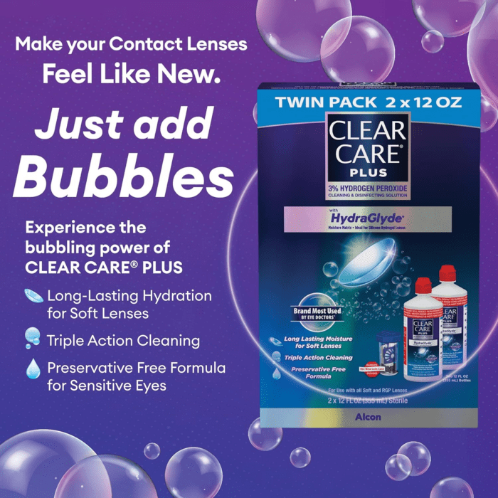 plus Cleaning Solution with Lens Case, Twin Pack, Multi, 12 Oz, Pack of 2 - Image 10