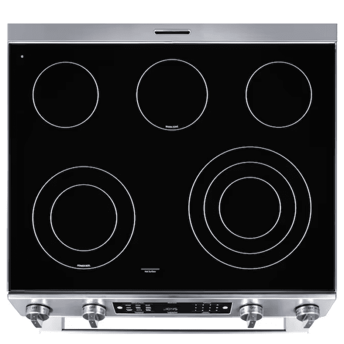 30-In Glass Top 5 Burners 5.8-Cu Ft Self & Steam Cleaning Air Fry Convection Oven Slide-In Electric Range (Stainless Steel) - Image 14