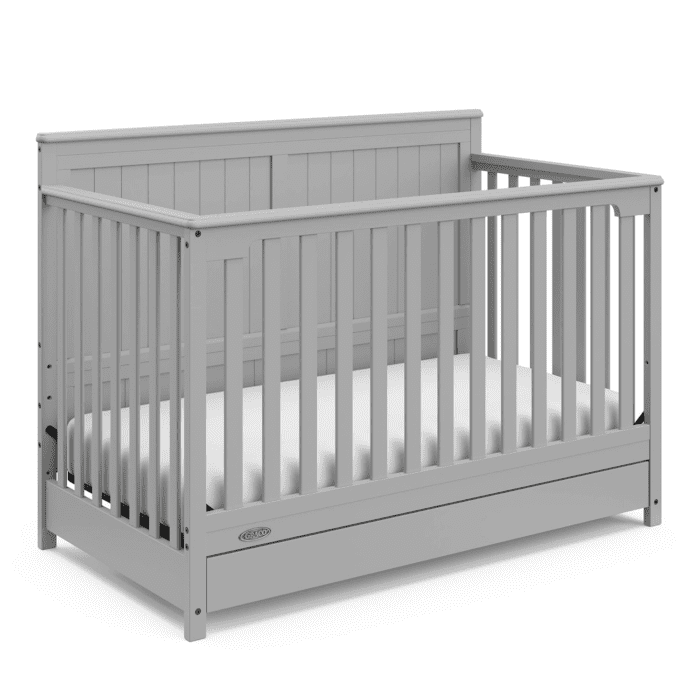 Hadley 5-In-1 Convertible Crib with Drawer (Pebble Gray) – GREENGUARD Gold Certified, Crib with Drawer Combo, Full-Size Nursery Storage Drawer, Converts to Toddler Bed, Daybed - Image 10