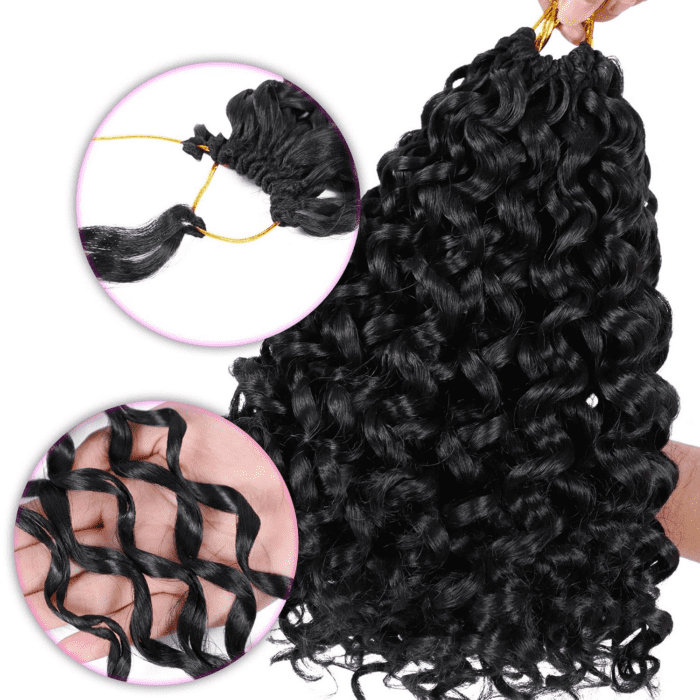 7 Packs Gogo Curl Crochet Hair 10 Inch Short Curly Crochet Hair for Women Water Wave Beach Curl Deep Twist Crochet Braids Synthetic Braiding Hair Extensions(10 Inch, 1B) - Image 5