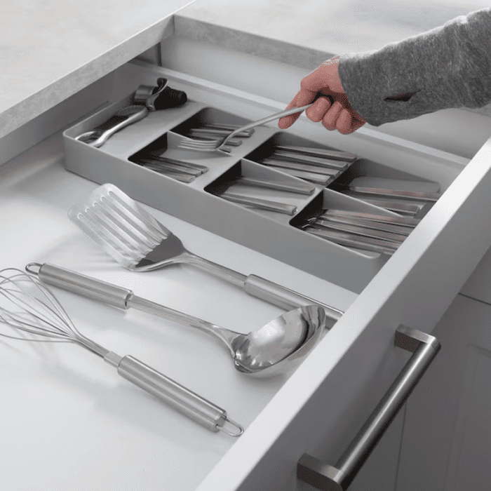 15.75-In X 6.22-In Gray Plastic Drawer Organizer - Image 3