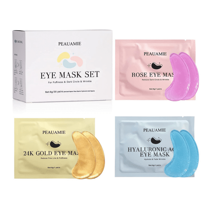 Under Eye Patches (30 Pairs) Gold Eye Mask and Hyaluronic Acid Eye Patches for Puffy Eyes,Rose Eye Masks for Dark Circles and Puffiness under Eye Skin Care Smooth Wrinkles Products - Image 6