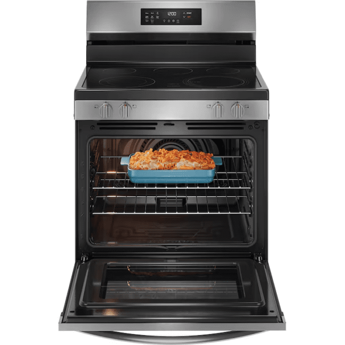 30-In Glass Top 5 Burners 5.3-Cu Ft Self-Cleaning Air Fry Convection Oven Freestanding Electric Range (Stainless Steel) - Image 3