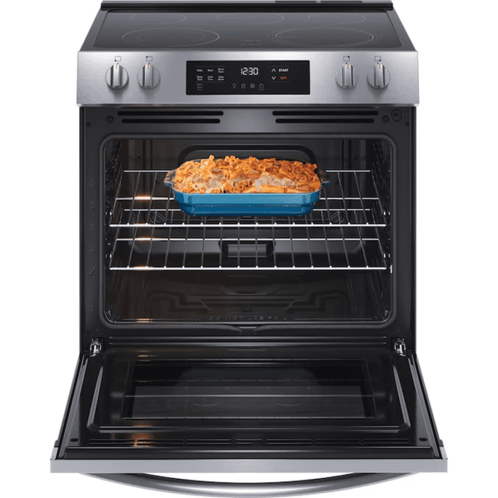 30-In Glass Top 5 Burners 5.3-Cu Ft Steam Cleaning Slide-In Electric Range (Stainless Steel) - Image 5