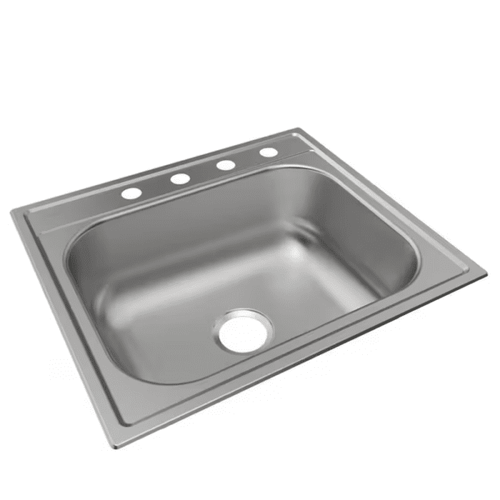 Dayton Drop-In 25-In X 22-In Stainless Steel Single Bowl 4-Hole Kitchen Sink - Image 4