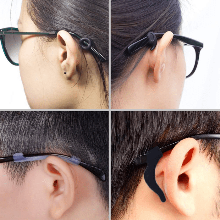 12 Pairs Eyeglasses Retainers Silicone Glasses Temple Holders Anti-Slip Protectors Comfort Eyewear Spectacle Stay Put Glasses Stoppers for Sport, Study(4 Variety Designs in Black, Clear, Brown) - Image 7