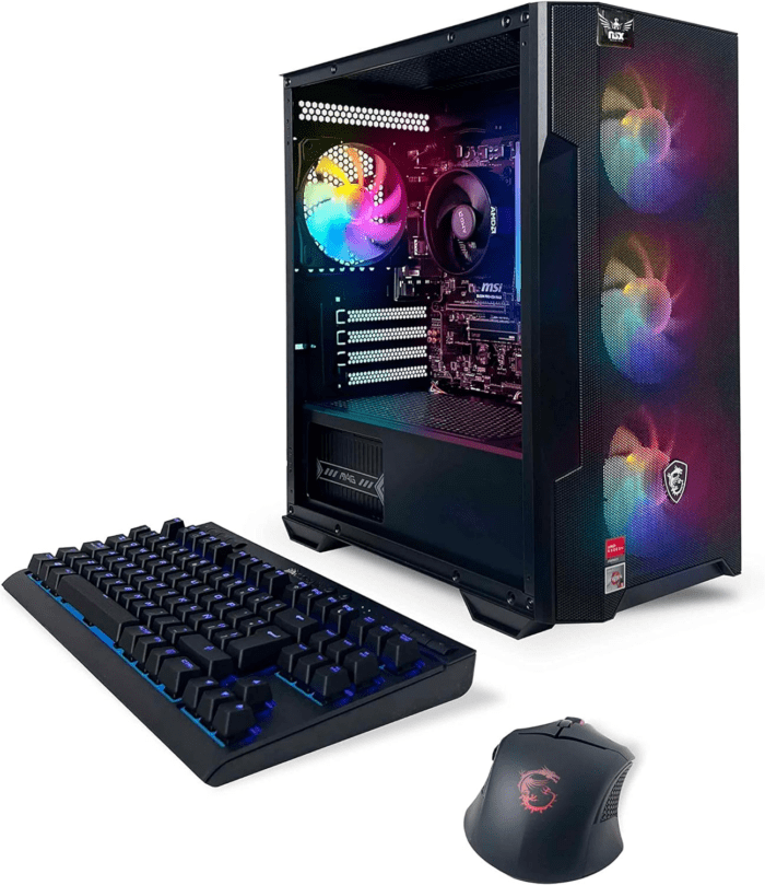 Raptor Desktop (AMD Ryzen 7 5700G 4.6Ghz NVIDIA, 16GB 2 * 8 GB DDR4 3600, 512Gb M2 NVME SSD, RGB Fans, Windows 11 Home, Wifi Ready, Mouse and Keyboard)