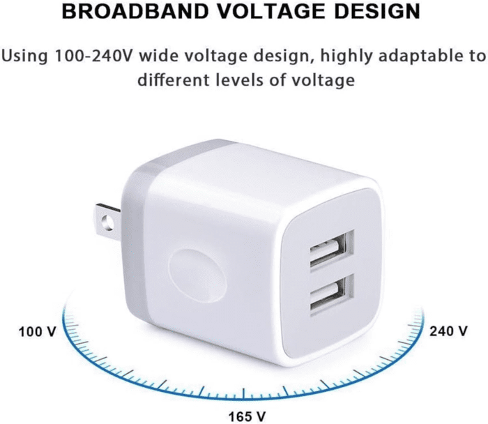 USB Wall Charger,  2Pack Dual Port 2.1Amp Fast Brick Base Adapter Charging Block Charger Cube Plug Charger Box for Iphone 16 Pro Max 15 14 13 12 11 Pro X 6 6S 7 8 Plus, Ipad, Samsung, Android - Image 2