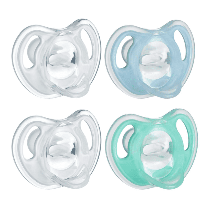 Ultra-Light Silicone Pacifier, Symmetrical One-Piece Design, Bpa-Free Silicone Binkies, 0-6M, 4-Count