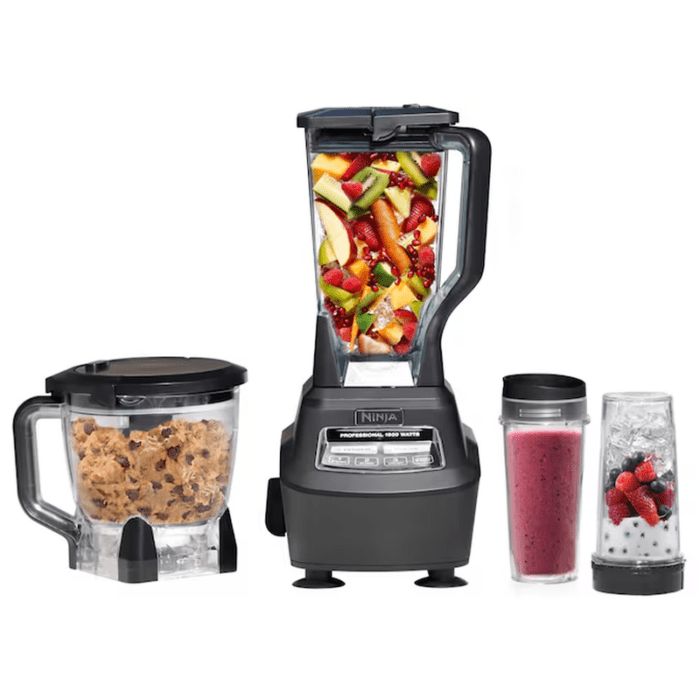 Mega Kitchen System XL 72-Oz 5-Speed Blender and Food Processor Combo (Black/Silver) - Image 2