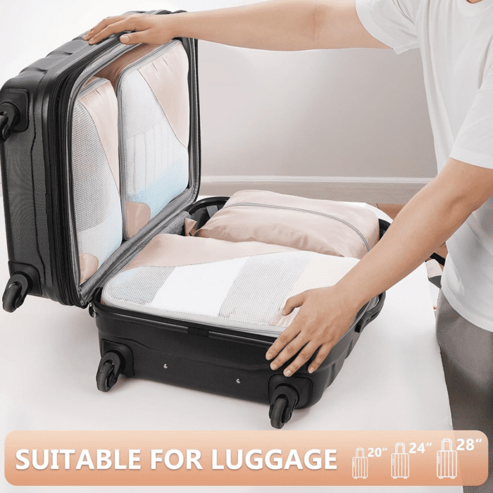 8 Set/10 Set Packing Cubes for Travel, Sturdy Suitcase Organizer in 4 Size(Extra Large, Large, Medium, Small),  Luggage Cubes with Toiletry Bag, Travel Essentials, Cruise Ship Gifts for Women - Image 4