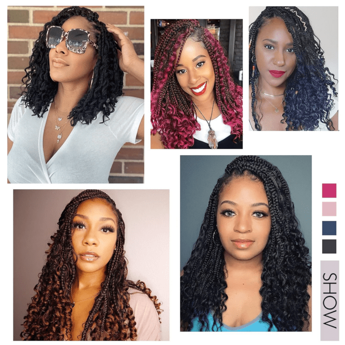 Goddess Box Braids Crochet Hair with Curly Ends 14 Inch Bohomian Box Braids Crochet Braids 8 Packs 3X Crochet Braids Synthetic Braiding Hair Extension for Black Women (14 Inch (Pack of 8), M1B 30 27) - Image 7