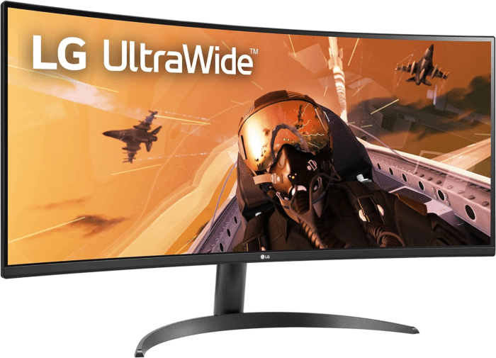 34WP60C-B 34-Inch 21:9 Curved Ultrawide QHD (3440X1440) VA Display with Srgb 99% Color Gamut and HDR 10, AMD Freesync Premium and 3-Side Virtually Borderless Screen Curved QHD Tilt,Black - Image 3