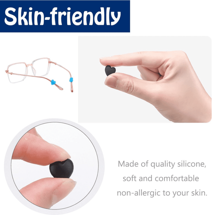 Anti-Slip Soft Glasses End Tips,Silicone Tube Sleeve Eyeglass Ear Pieces Holder,Glasses Retainer,10Pairs - Image 3