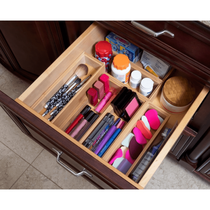 9-In X 3-In Brown Bamboo Wood Stackable Drawer Organizer - Image 4