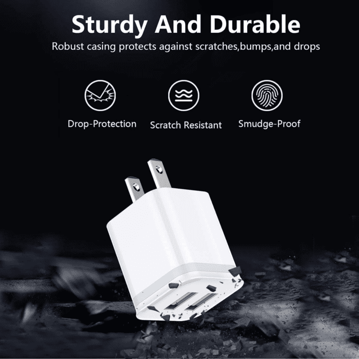 USB Wall Charger,  3-Pack 2.1A/5V Dual Port USB Cube Power Adapter Charger Plug Block Charging Box Brick for Iphone 13 12 11 Pro Max SE XS XR X 8 7 6 6S Plus, Galaxy, LG, Moto, Android Phones - Image 7