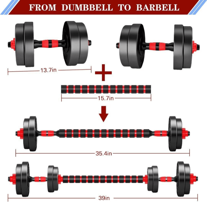 Adjustable-Dumbbells-Sets,Free Weights-Dumbbells Set of 2 Convertible to Barbell a Pair of Lightweight for Home Gym,Women and Men Equipment - Image 3