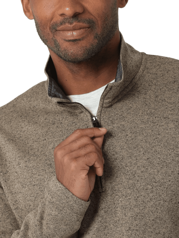 Men'S Long Sleeve Fleece Quarter-Zip Sweater - Image 3