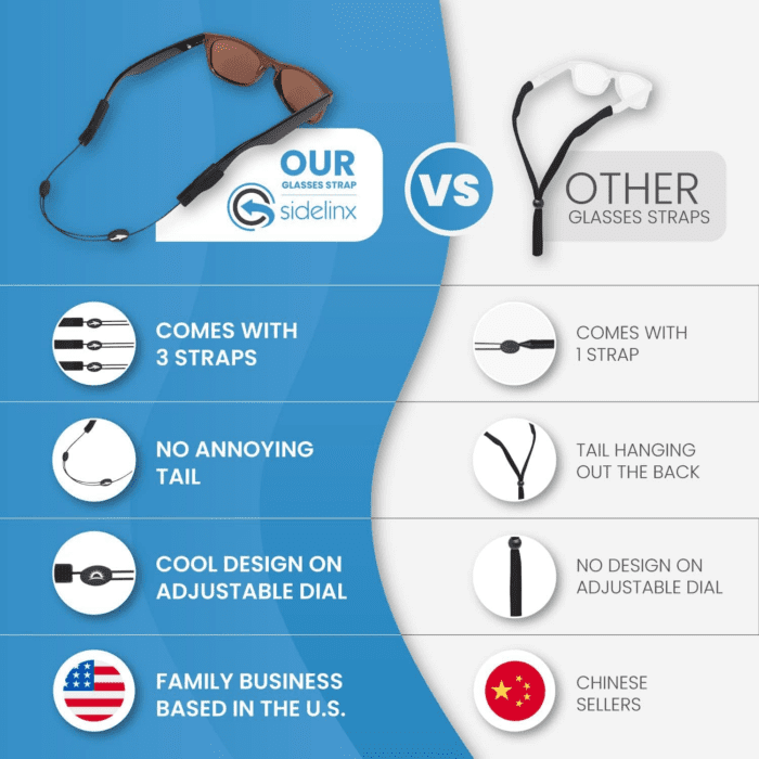 Adjustable Eyeglass Strap (Fish Style) - No Tail Sunglass Strap - Eyewear String Holder - with Bonus Glasses Cleaning Cloth - Image 3