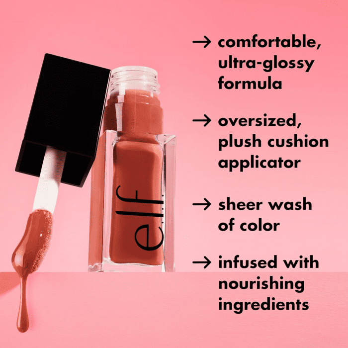 Glow Reviver Lip Oil, Nourishing Tinted Lip Oil for a High-Shine Finish, Infused with Jojoba Oil, Vegan & Cruelty-Free, Pink Quartz - Image 4