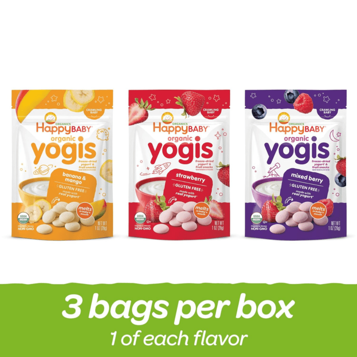 Organics Yogis Freeze-Dried Yogurt & Fruit Snacks, 3 Flavor Variety Pack, 1 Ounce (Pack of 3) - Image 2