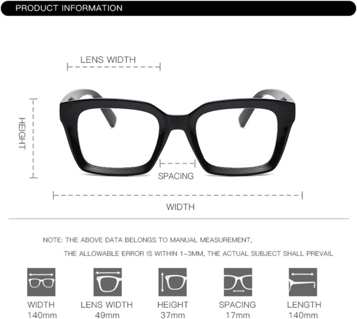 Classic Thick Square Frame Clear Lens Glasses for Women Men Non Prescription Eyeglasses - Image 6